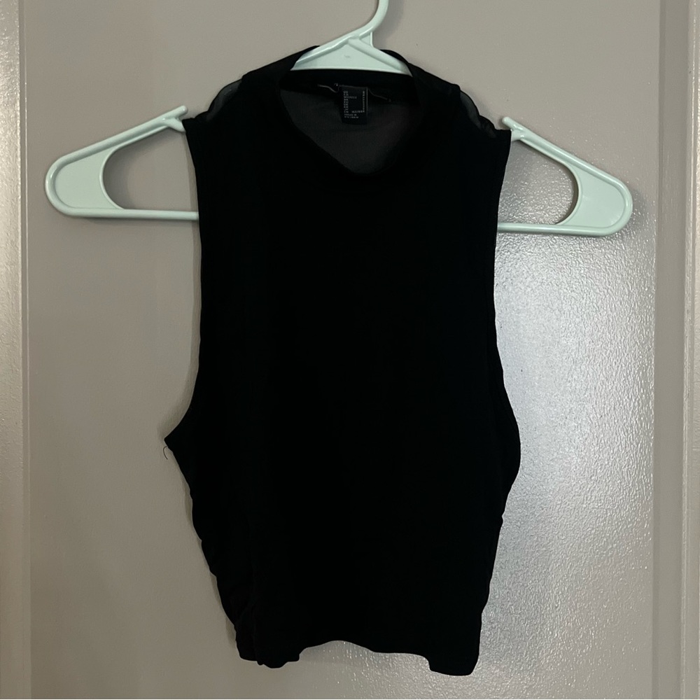 Forever 21 black mesh crop top